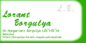 lorant borgulya business card